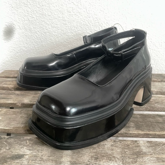 Jeffrey Campbell Womens Shoes Black Mary Jane Platform Empath Platform Size 8 - Picture 2 of 8